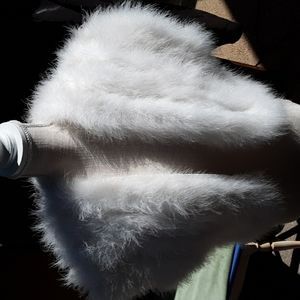 Beautiful lined Feather Bridal or Homecoming Cape, Bolero, Coverup